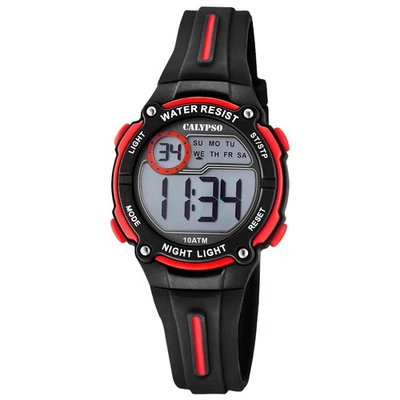 CALYPSO Digitaluhr für Kinder und Jugendliche Schwarz/Rot K6068/6 - Bild 1 von 2