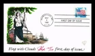 US COVER FLAG WITH CLOUDS FIRST DAY ISSUE PUGH HAND PAINTED CACHET