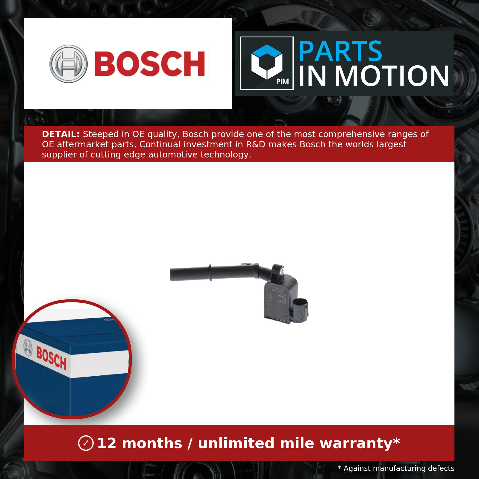 Ignition Coil fits MERCEDES ML63 AMG W166 5.5 11 to 15 M157.982 Genuine Bosch