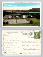 Speculator, NY-New York, Lake Pleasant Adirondack Farms Tennis Vintage Postcard