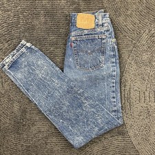 Vintage Levi  s Women  s 22x31 501 Button Fly Acid Wash Jeans USA Made 80s 90s