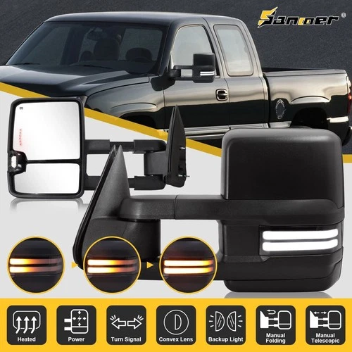 Switchback Tow Mirrors for 2003-2006 Chevy Silverado GMC Sierra 1500 2500HD 3500