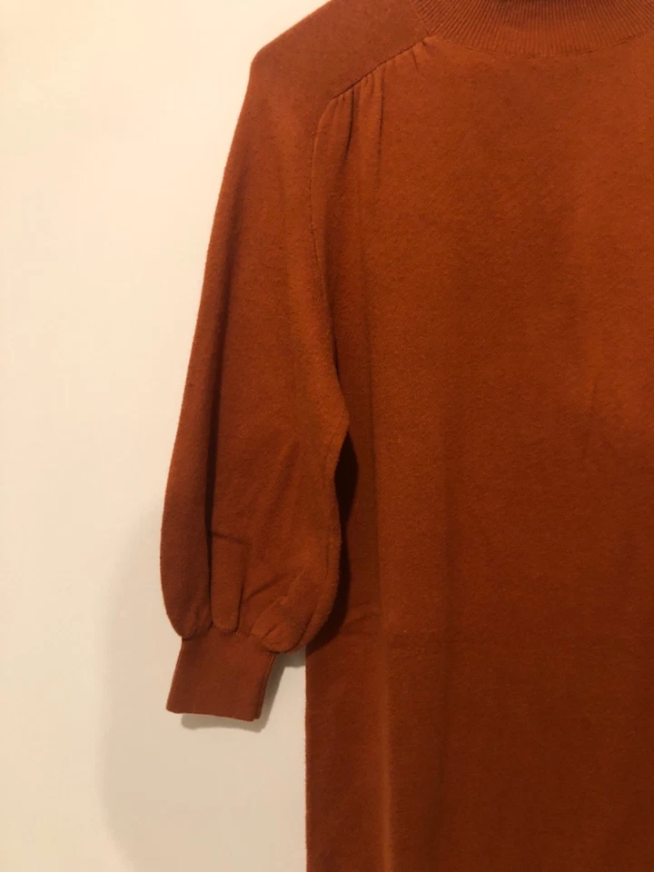 Vestido Suéter Midi Maeve Anthropology Mujer Mediano Naranja Óxido Túnica Foto 4 de 4