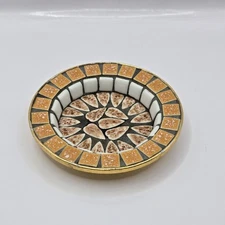 Vintage Modern Art Mosaic Coaster/Dish Ashtray 3.75"D Across 0.5"H Japan