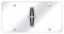 Lincoln Black Fill 3D Logo on Mirrored Chrome License Plate Official Licensed