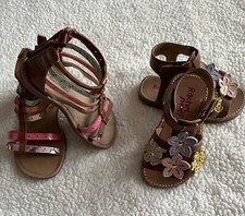 Rachel Shoes Girls Brown Multicolor Sandals Size 7T OshKosh Size 7T Pre Owned