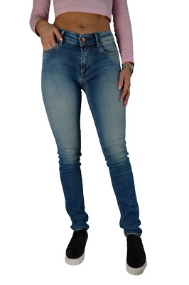 Replay Jeans Damen Skinny High Waist Fit New Luz / Denim-Mittelblau