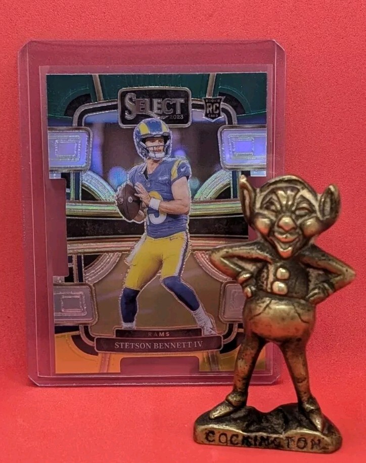 2023 Panini Select #55 Stetson Bennett IV Green and Yellow Prizms Die Cuts