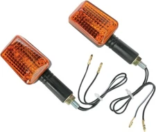K & S Universal Mini-Stalk Marker Lights Long Stem Black with Amber Lens 25-8128