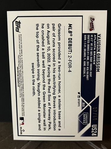 Vaughn Grissom 2023 Topps Update Halloween Skeleton Foil RC #US24 /50 - Imagen 2 de 2