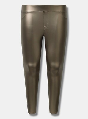 Torrid Full Length Waist Shiny Faux Leather Legging Gray 1 1X 14 16 #H15057