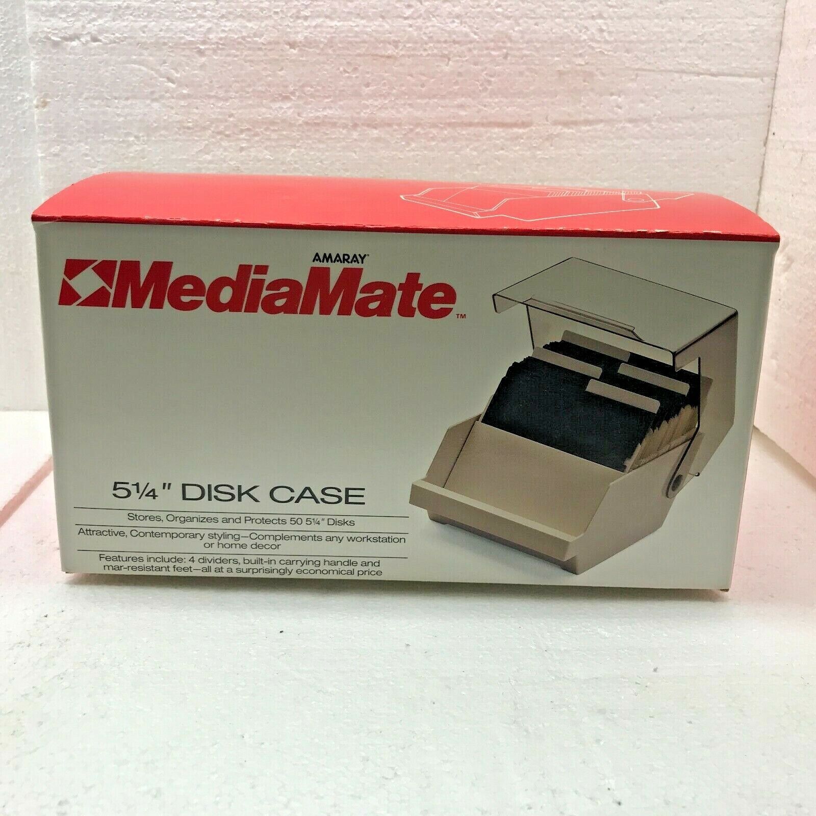 New Amaray Media Mate 5-1/4" Disk Storage Case Holds 50 Disks 
