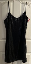 NWT Vince Camuto Womens Black Sequined Midi Party Sheath Dress M