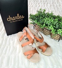Charles by Charles David Norway Caramel Brown Wedge Espadrille Size 8M 