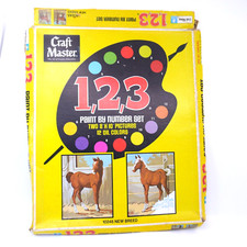 Vintage Horse Paint By Number Boards CraftMaster Baby horse foal unpainted craft