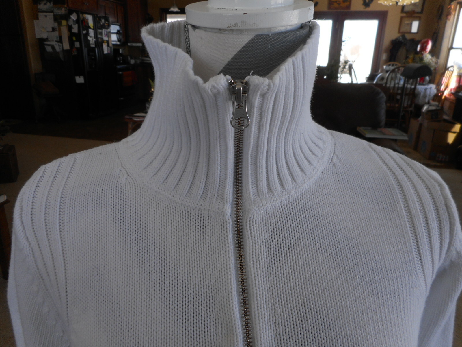 Small Winter White Pendleton Cardigan Sweater Zip… - image 4