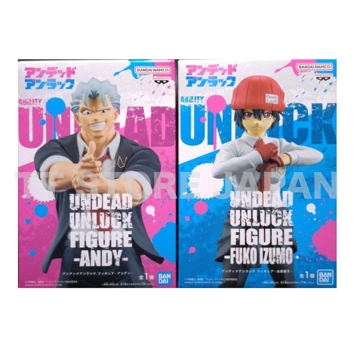 Undead Unluck Figure Andy Fuko Izumo Set Banpresto Japan TV Anime