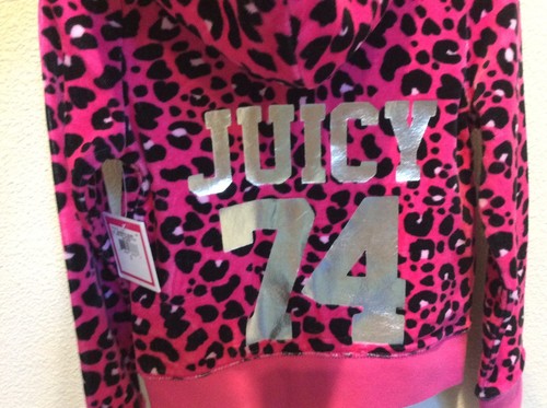 new $88 Juicy Couture Black Label Pink cotton Velour hoodie Jacket 3 3T 2T - Picture 4 of 11