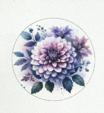 30 DAHLIA FLOWER PURPLE ENVELOPE SEALS LABELS STICKERS SCRAPBOOK 1.5" ROUND