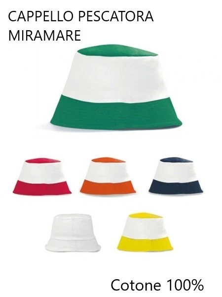 CAPPELLO PESCATORA MIRAMARE UOMO DONNA Cotone 100% ESTATE