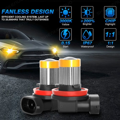For Toyota Camry 2007-2018 3000K LED Headlight Bulb High Low Beam 9005 H11 4X - Picture 4 of 12