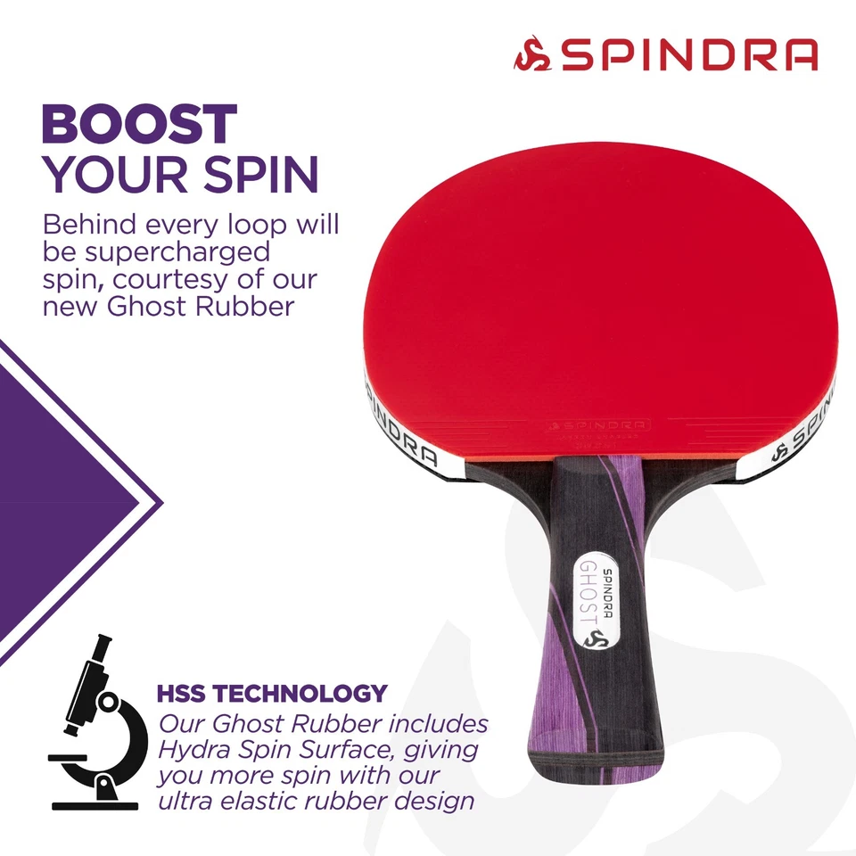 Spindra Ghost Performance Ping Pong Paddle | Expert-Professional Level Upgrades - Image 4 of 4