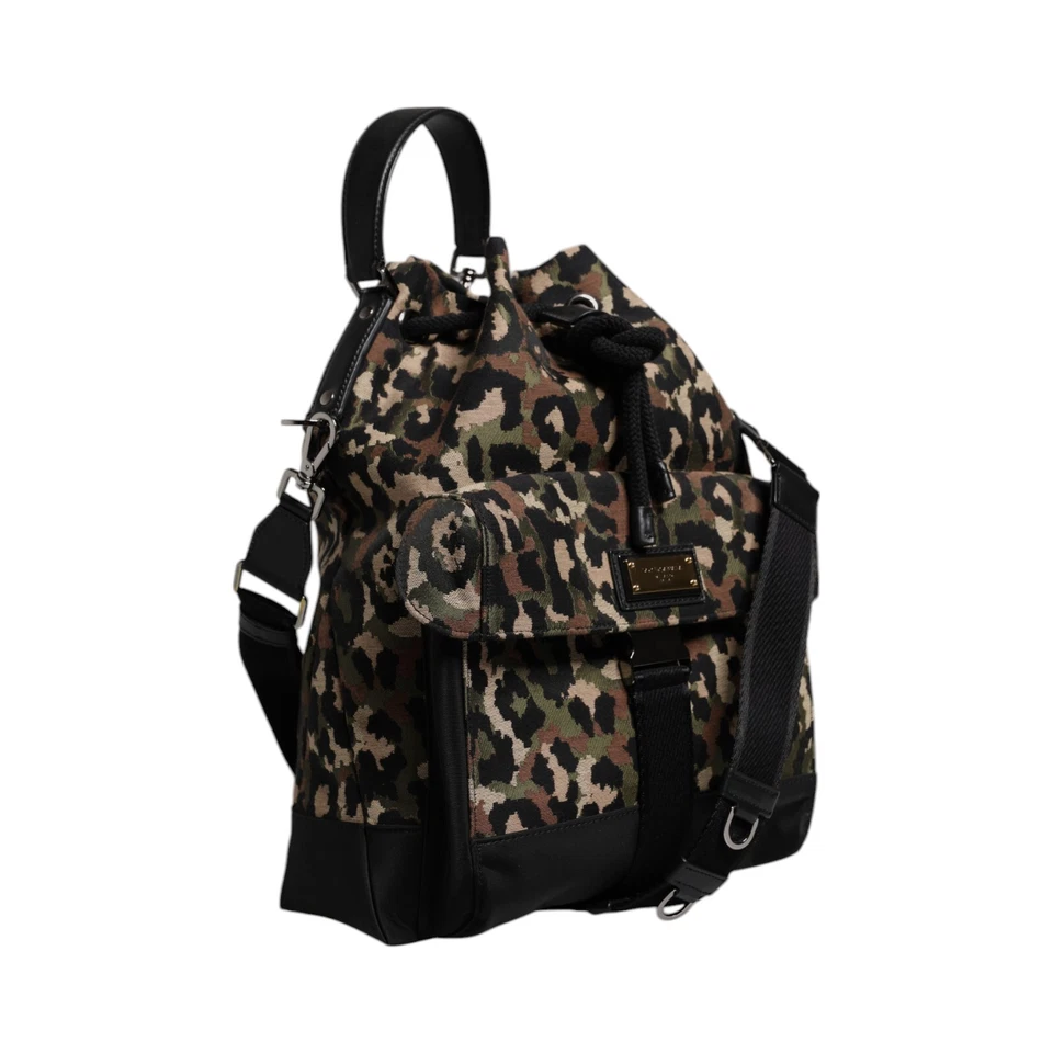 DOLCE & GABBANA Bag Multicolor Leopard Cotton Shoulder Bucket Men Borse 2850usd - Image 3 of 4