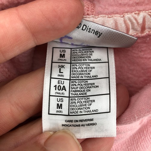 DISNEY PARKS authentic Disneyland Hooded Zip-Front Sweatshirt Pink Mickey M - Picture 5 of 9