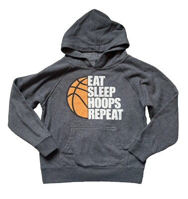 Pixie Lane Boys Eat Sleep Hoops Repeat Pullover Hoodie Sweatshirt Size 8