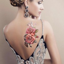 Temporäres Tattoo Rosen Blumen Strauß Wasse...