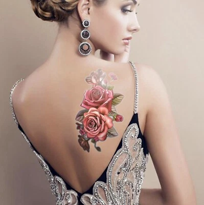 Temporäres Tattoo Rosen Blumen Strauß Wasserfest Körperkunst Einmal Klebetattoo