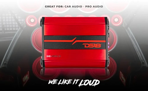 DS18 SXE-2500.1D/RD CAR AUDIO 1-CHANNEL MONOBLOCK SUBWOOFER CLASS D AMPLIFIER