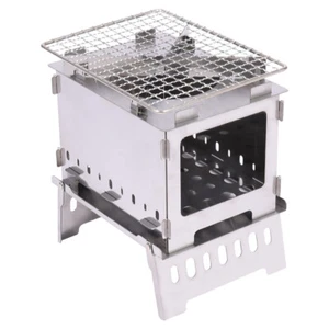 Large Portable Folding Charcoal BBQ Grill Stainless Steel Camping Picnic Cooking