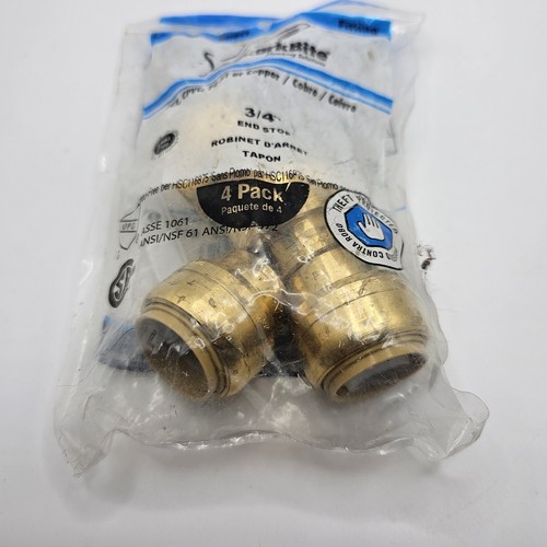 SharkBite 3/4" End Stop U518LFA4 Push to Connect Free Ajuste Paquete de 4 - Imagen 3 de 4