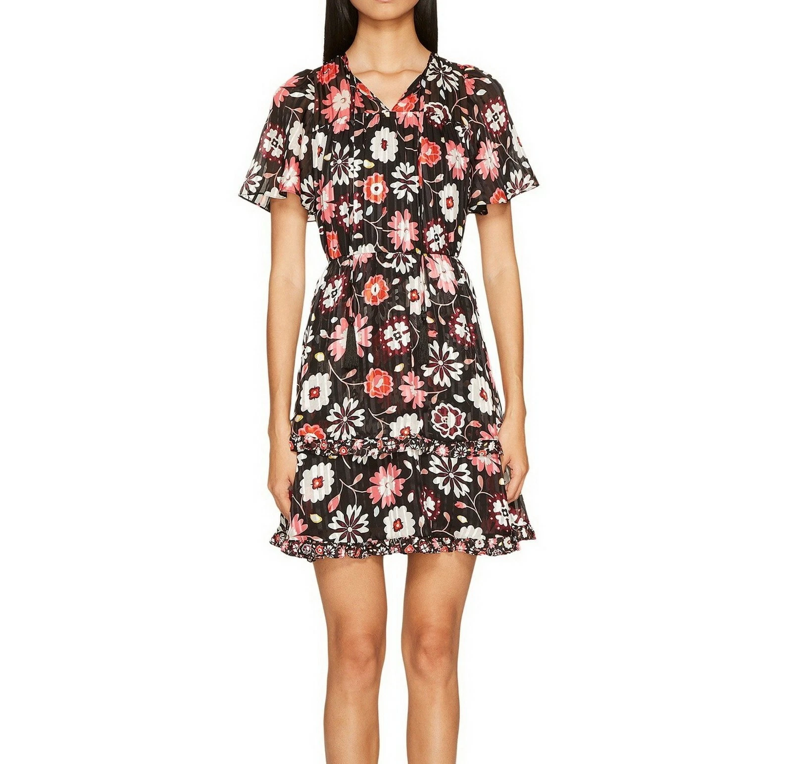 Abito in seta Kate Spade New York Flora a line nuovo con etichette prezzo al pubblico consigliato $428 taglia 10