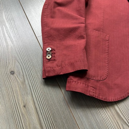 LBM 1911 Wine Red Linen + Cotton Blazer Jacket 50R - Picture 7 of 14