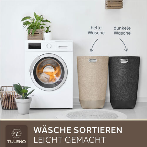 TULENO - XL Wäschesammler aus Filz Stoff - Wäschesack & Wäschekorb mit Griff - Bild 18 von 20