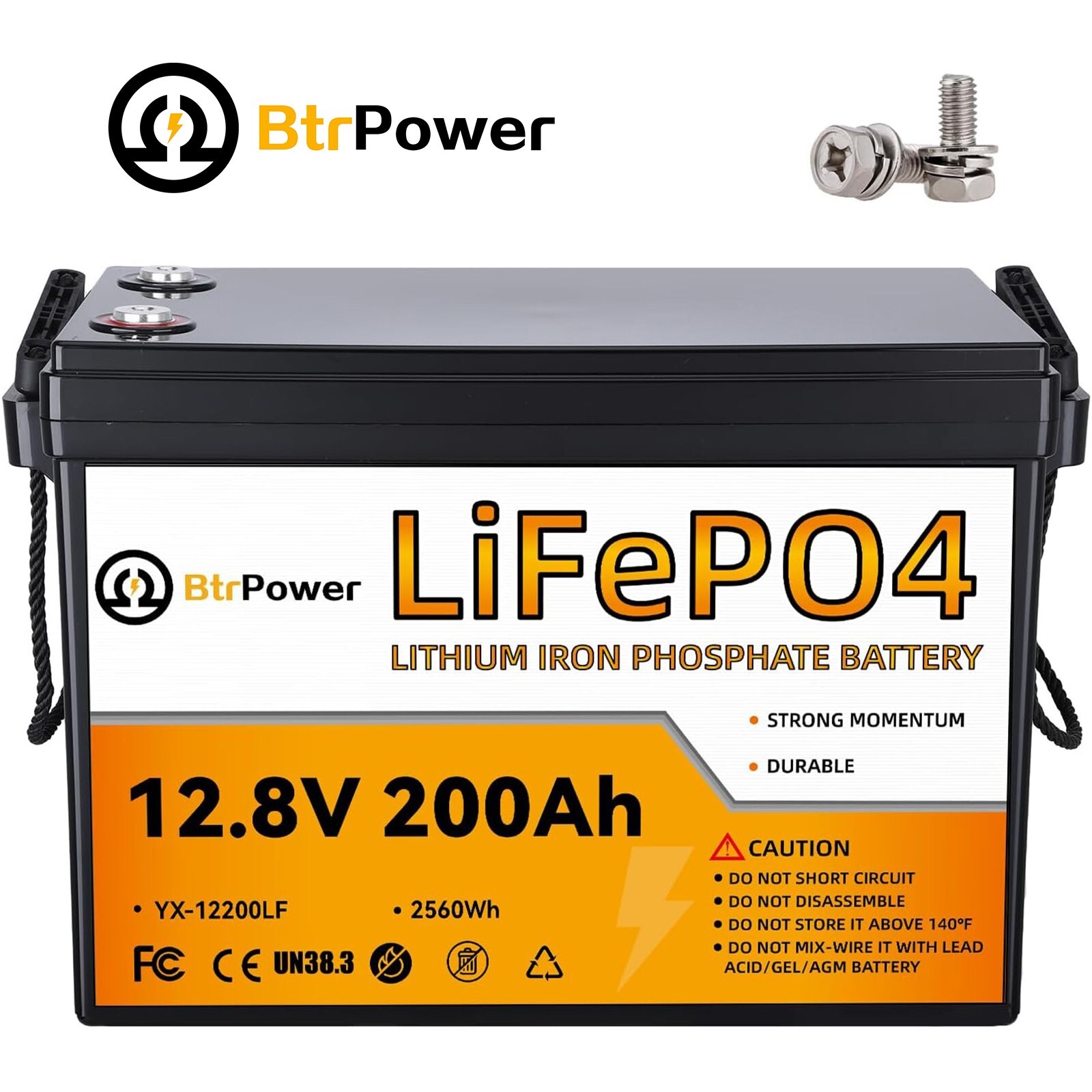12.8V 200Ah 리튬 배터리 100A BMS LifePO4 딥 사이클 태양광 해양 태양광 RV용