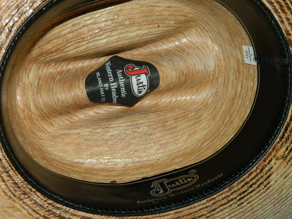 Justin 20X Milano Hat Company Vaquero Western Sombrero de Paja Para Hombre Talla 7", 56 Foto 4 de 4