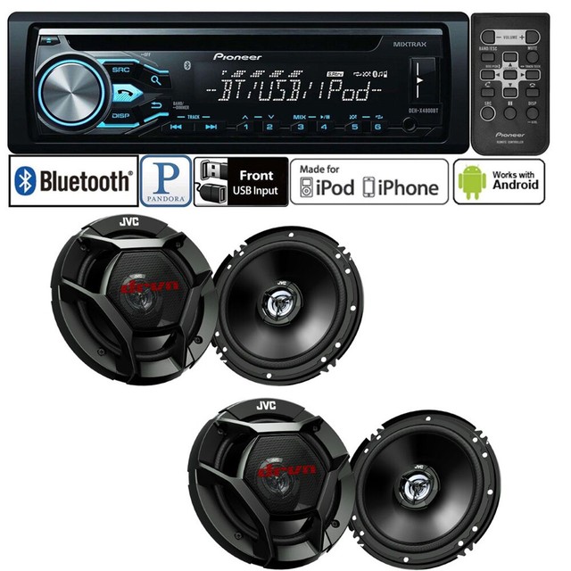 Pioneer Car Stereo Radio Bluetooth CD Player + 2 Pair JVC 6.5" Car Speakers eBay