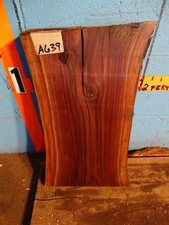 A639 2 3/4" THICK black walnut Live Edge Slab mantel table shelf bench