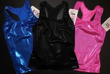 NWT Axis Racer Back Tank Top Foil Cerise Black or Royal Girls Medium Child 97180