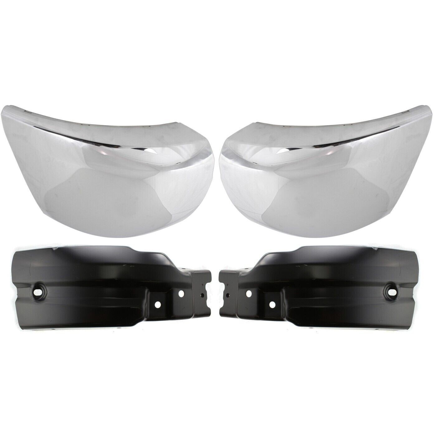 Front Bumper End Caps Chrome + Brackets LH&RH For 200710 Silverado