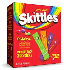 Skittles Singles to Go Drink Mix Variety Pack 30-Count 4 Flavors WORLDWIDE SHIP