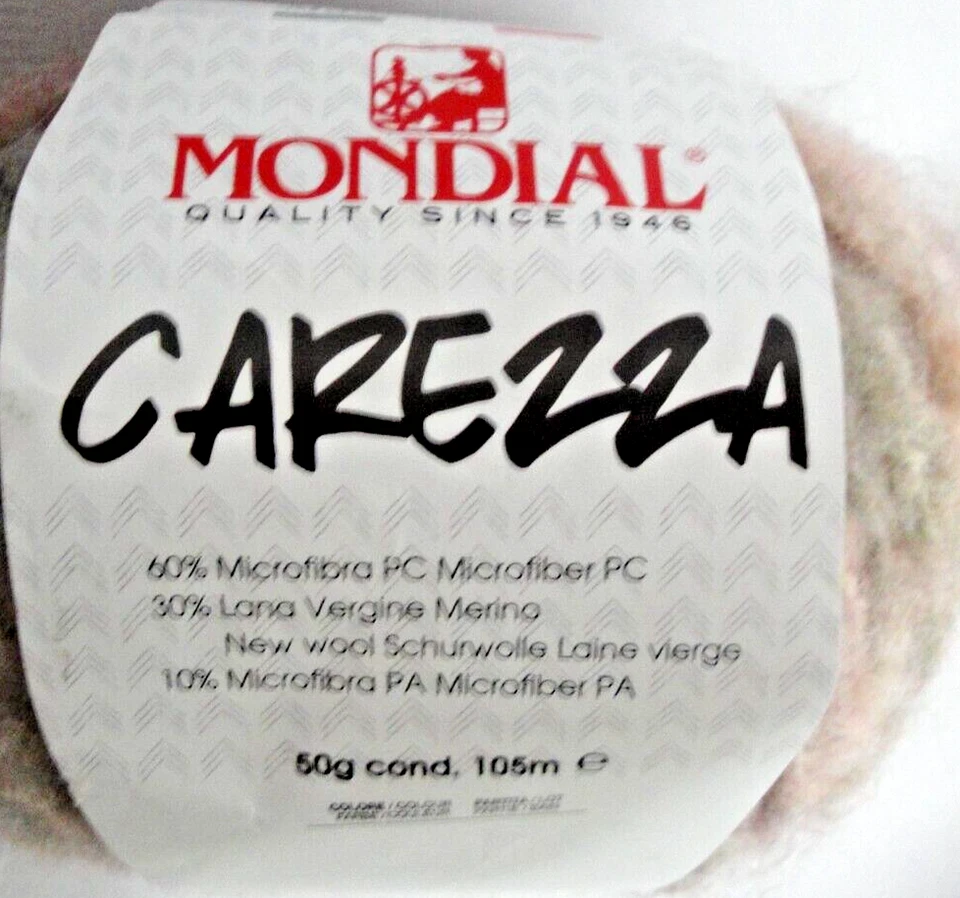 Hilo Mondial~CAREZZA~#898 60% Microfibra PC, 30% Lana Virgen-50g ~ Estilo Mohair Foto 3 de 4