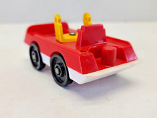 Vintage Fisher Price Little People Vehicle Fire Truck Red Yellow White Station