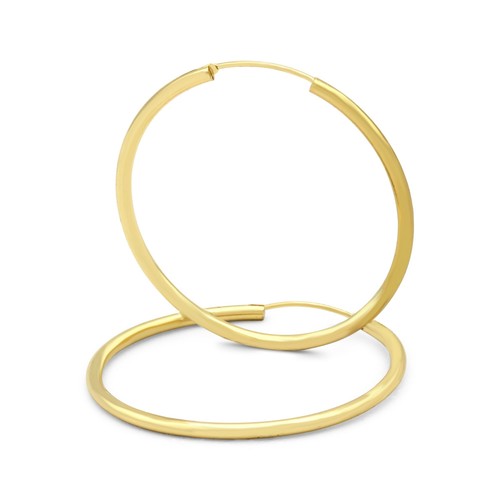 Women Hoop Earrings 14K Gold Plated 2 mm 25 - 70 mm USA SHIPPING - Picture 3 of 7
