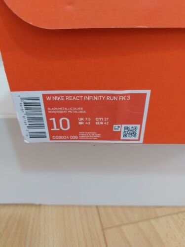 Nike React INFINITY RUN Flyknit 3 UK TAGLIA 7,5 EU 42 nuove da donna - Foto 8 di 8