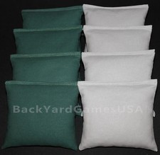 CORNHOLE BEAN BAGS Green  Grey 8 ACA Regulation Corn Hole Bags FREE SHIPPING 