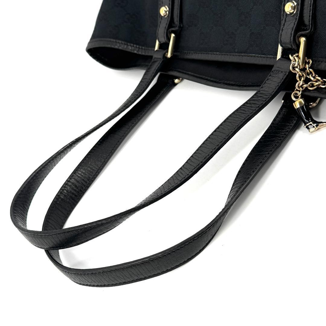 Gucci Mini Tote Bag GC Pattern Black Leather Authentic Excellent Condition thumbnail 6